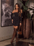 Vestido Beatriz drapeado curto manga longa - comprar online