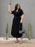 Vestido Chemise Manga Curta Helena - Preto na internet