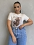 T-Shirt Baby Look com Estampa Lina - Off-White