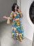 Vestido Longo Sauípe - Estampado Azul Oceano
