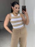 Cropped Modal Marie - Listrado Bege na internet