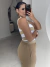 Cropped Modal Marie - Listrado Bege - Miahma