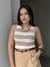 Regata Modal Laura - Listrado Bege - comprar online