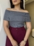 Blusa Ombro a Ombro Canelada Luana - Cinza Escuro - Miahma