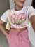 T-Shirt Bordada Rainbow - Rosa Ballet - Miahma