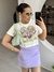 T-Shirt Bordada Rainbow - Lilás