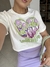 T-Shirt Bordada Rainbow - Lilás - Miahma