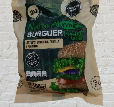 Burguer sabor Lentejas, Zanahoria, Arroz y Pimientos (2 u.) Sin TACC - Naturalrroz