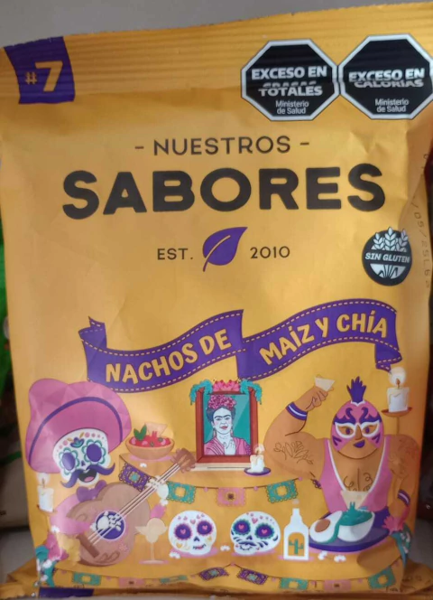 Nachos de Maíz y Chía 80 gr - Nuestros Sabores