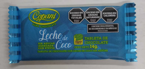 Mini tableta de chocolate con leche de coco 14 g - Copani
