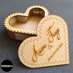 Caixa Coração de MDF Personalizada - comprar online