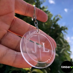Chaveiro Personalizado - Iniciais - Acrílico Transparente