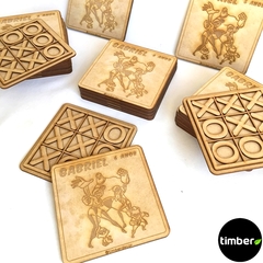 Jogo da Velha com Caixinha Personalizada - Timber Decor