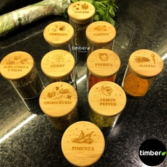 Kit Potes Herméticos de Vidro com Tampa de Bambu Personalizados na internet