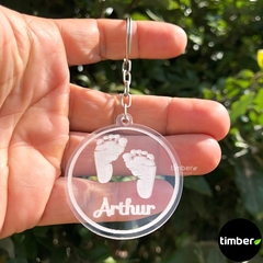 Chaveiros Personalizados de Acrílico Transparente - Pézinhos - comprar online
