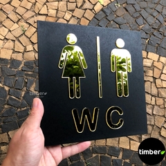 Placa de Identificação Para Banheiro - WC - comprar online