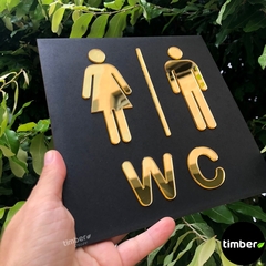 Placa de Identificação Para Banheiro - WC