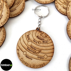 Chaveiros Personalizados de MDF - Sistema Solar