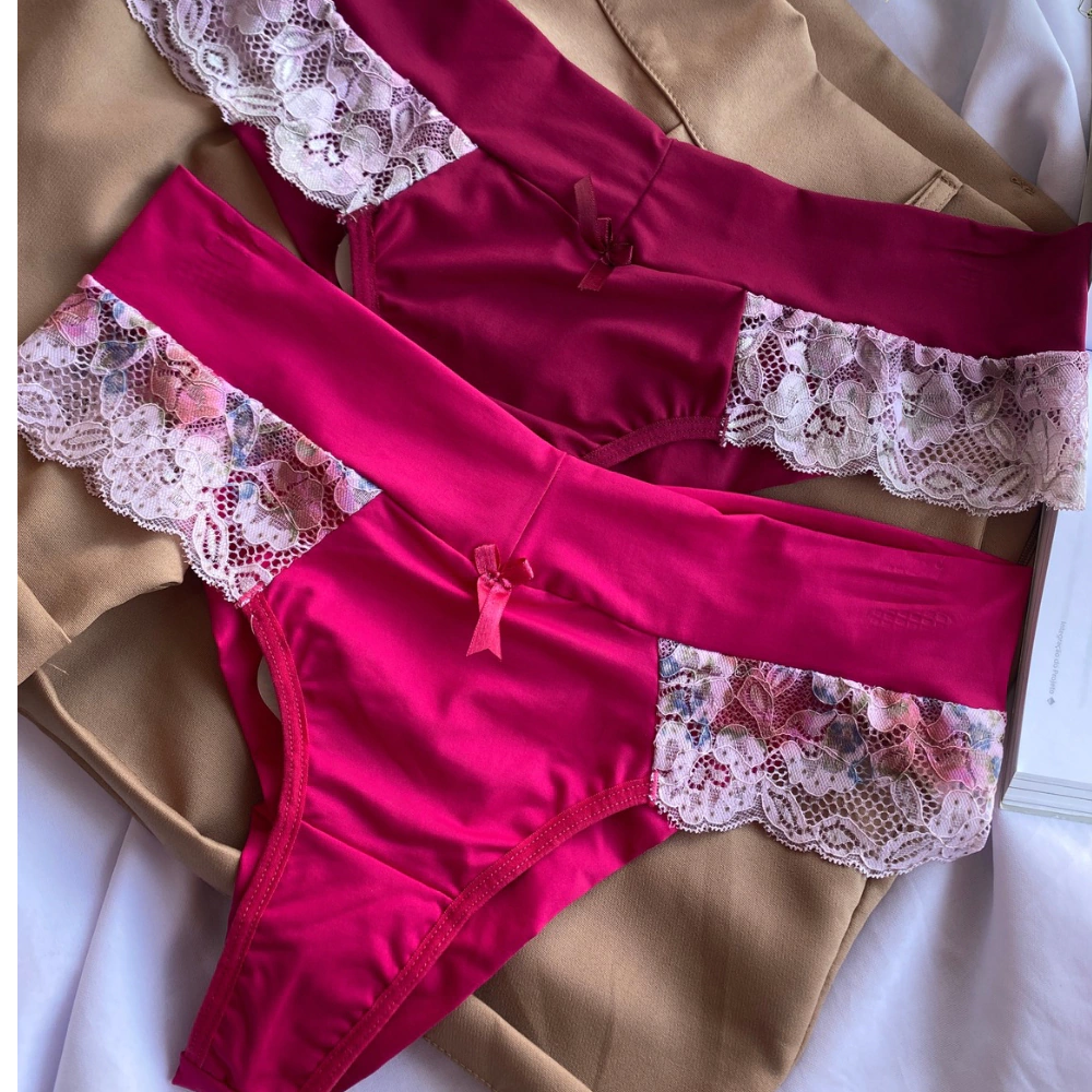 CALCINHA FIO DUPLO E RENDA - Plus Size