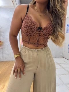 Conjunto Cropped Cappuccino - Liz Moda Íntima