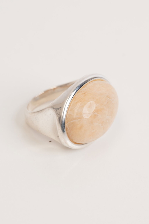 Anillo Creta - Calcita Plata
