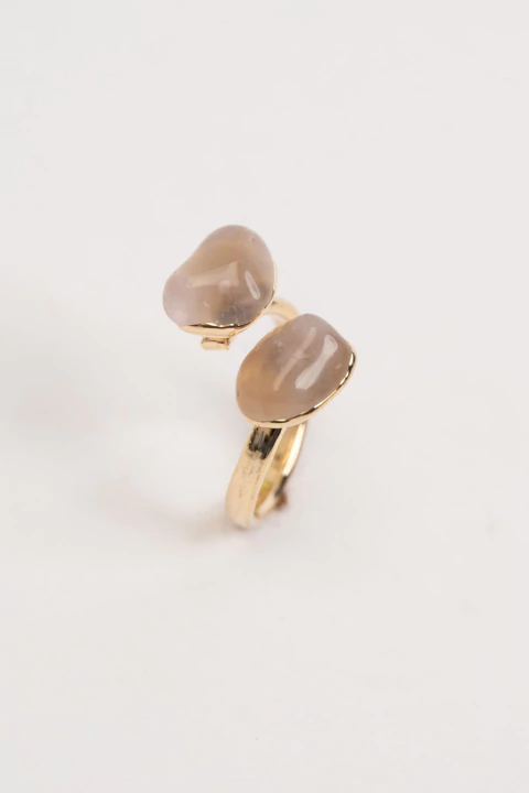 Anillo Safir - Cuarzo Oro