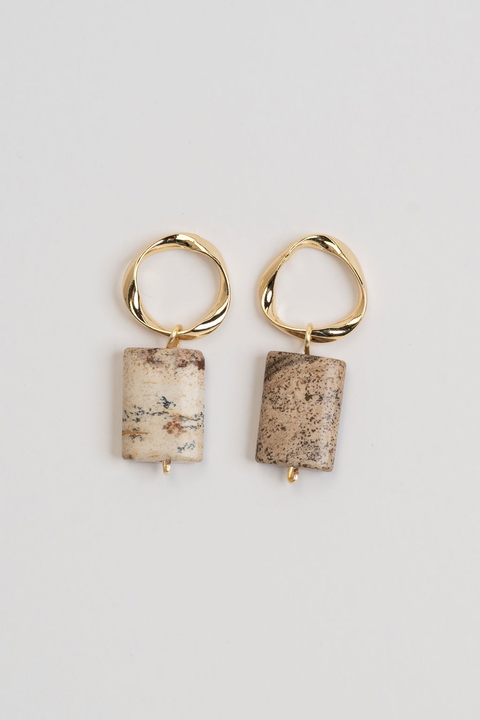 Aros Yuma - Jaspe Madera Oro