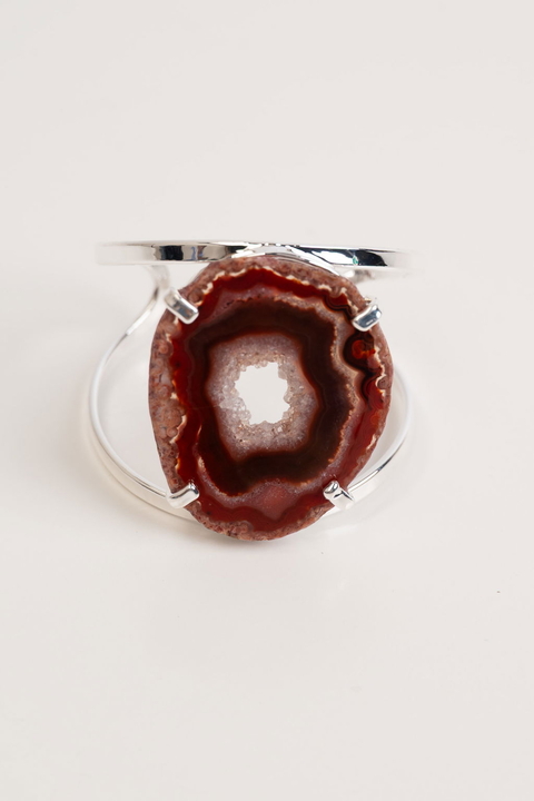 Brazalete Astra - Geoda Bordo Plata