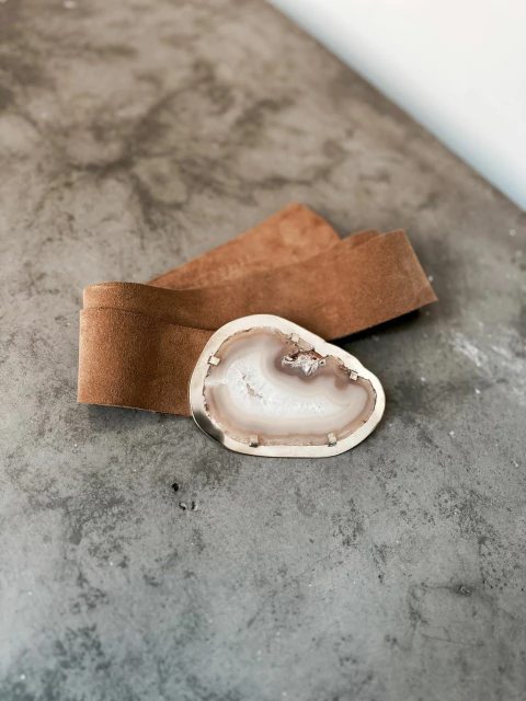 Cinto Deiá Ágata marrón - alpaca & gamuza suela