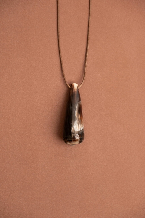 Collar Cencerro - Asta Marrón & Hilo Camel