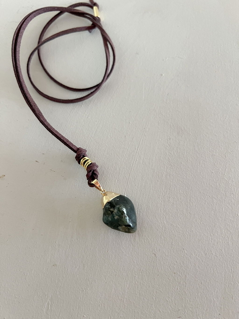 Collar ML - Serpentina Oro & Gamuza chocolate