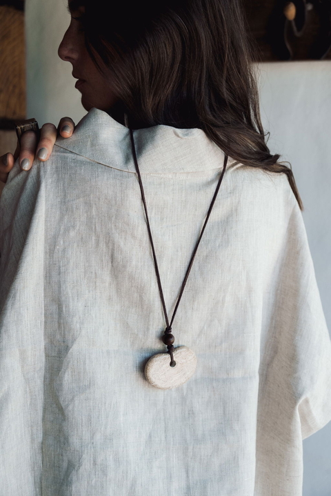 Collar Paleo - Beige & Gamuza chocolate