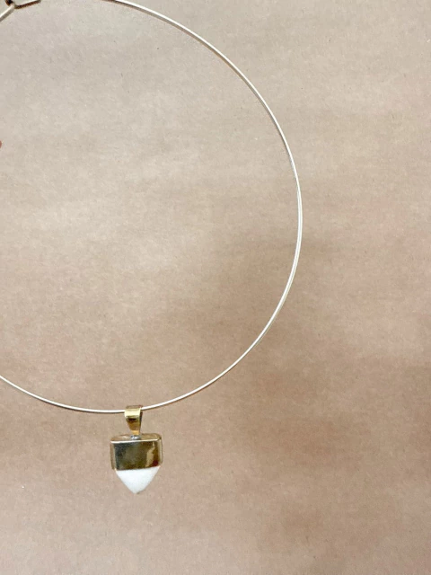 Collar Prinza - Mármol Bronce & Gargantilla Bronce