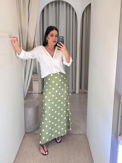 Saia Midi Poà Francisca
