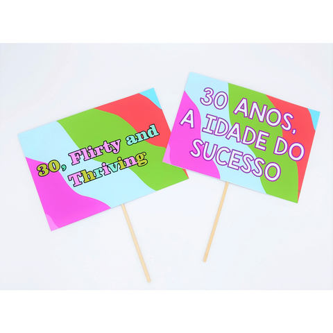 Plaquinha para Tirar Foto Decoração de Festa 30 anos a Idade do Sucesso Jenna Rink Filme De Repente 30