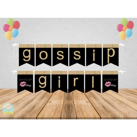 Bandeirola Varal de Letras Festa em Casa Gossip Girl Garota do Blog Serena blair waldorf