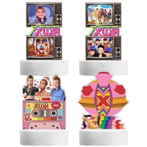 Display de Mesa Decoração de Festa Xou da Xuxa Aniversário Anos 80 e 90