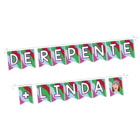 Bandeirola Varal de Letras De Repente + mais Linda Filme Jenna Rink