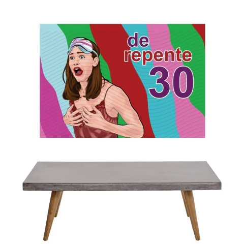 Painel Retangular de Festa em Tecido Sublimado Horizontal De Repente 30 anos 1,45mx1,00