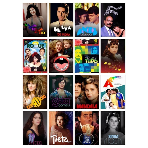 Pôster Painel Novela TV Brasileira dos anos 80 Banner Decoração de Festa