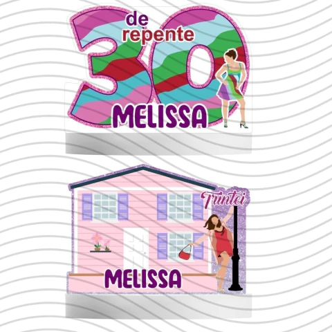 Kit Display Repente 30 Decoração de Mesa De Filme Jenna Rink Trinta anos Personalizado COM SEU NOME