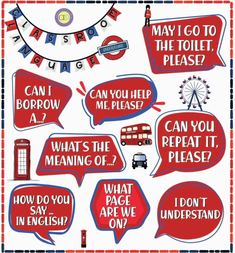 POSTER - Classroom Language (English Colours) - comprar online