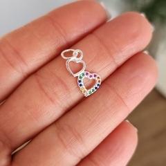 DIJE DOBLE CORAZON NERIS - comprar online