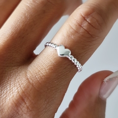 ANILLO CORAZON BOLITAS