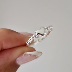 ANILLO CORAZON BOLITAS - comprar online