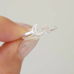 ANILLO LUNA Y ESTRELLA MICROPAVE - comprar online