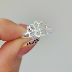 ANILLO FLOR DE LOTO CUBIC - comprar online