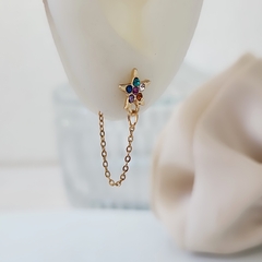 ARO ESTRELLA MULTICOLOR CON CADENA - comprar online