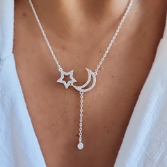GARGANTILLA LUNA Y ESTRELLA MICROPAVE
