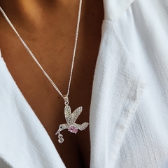 COLLAR COLIBRI ROSA ABRIL 45CM - comprar online